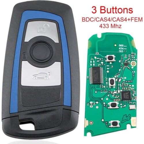 3 Buttons Remote Key Fob ABS Metal 433MHz Fit for BMW 5 7 F Series FEM / BDC CAS4 CAS4+ New