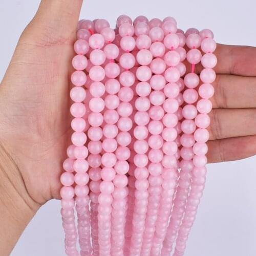 Natural Rose Quartzs Crystal Stone Beads Round Loose Spacer Beads For Jewelry Making DIY Bracelet Necklace 15"Inch 4/6/8/10/12mm