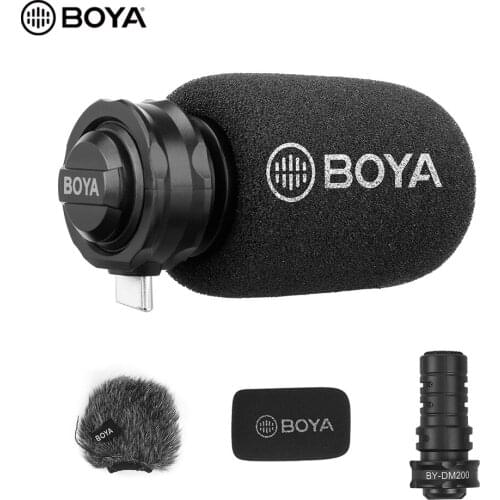 BOYA BY-DM100 BY-DM200 Digital Condenser Stereo Microphone for iPhone for Huawei Xiaomi Samsung Type C Android Phones