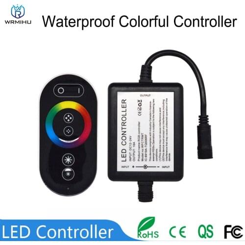 DC12-24V 18A 6-Key Waterproof Colorful PWM Controller Wireless RF Touch Remote Control Dimmer Outdoor Full Color RGB Light Strip