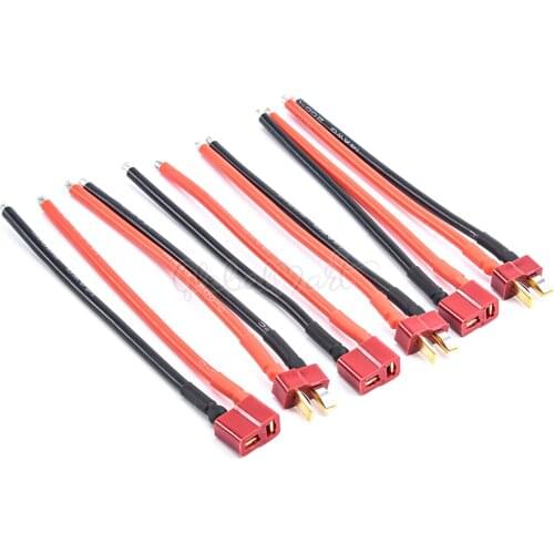 Deans T plug Connector Male and Female with10cm 14 AWG Soft Silicone Wire Cable for RC hobby Quadcopter Lipo Battery
