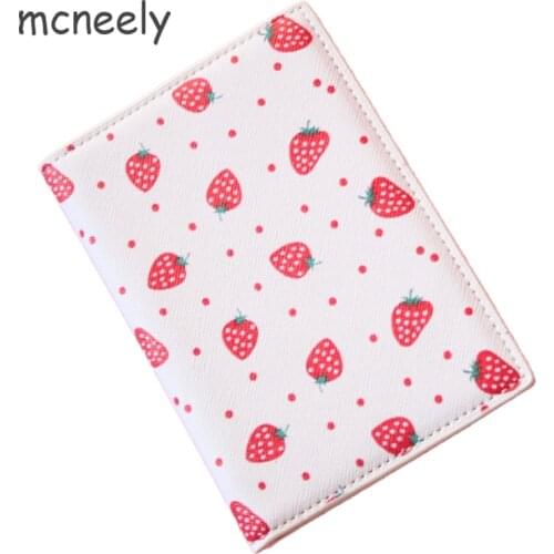 Strawberry Girls Passport Cover For Traveling Documents, Womens Credit Card Holder for Visiting Cards travel Passport Holder