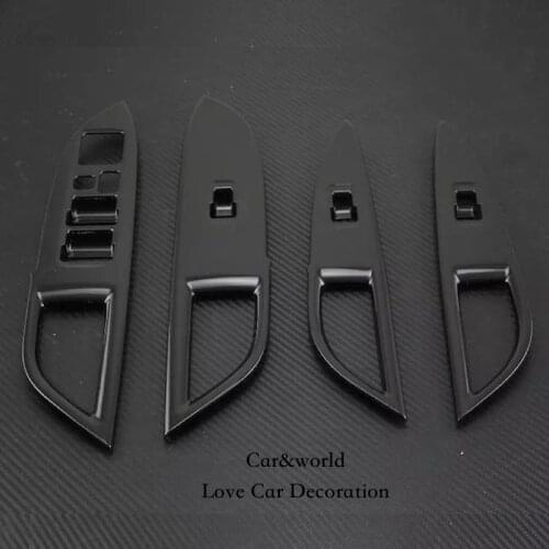 Door Armrest Window Switch Button Cover Panel Trim Sticker For Mitsubishi Outlander 2013-2020 ABS chrome Car-styling Accessories