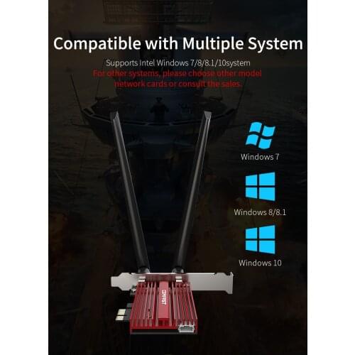 Intel AC8265 Wireless-AC 1200 Mbps 802.11 AC Dual Band Desktop PCI-E WiFi Adapter PCI Express 8265NGW Card Bluetooth 4.2 WIN7 10