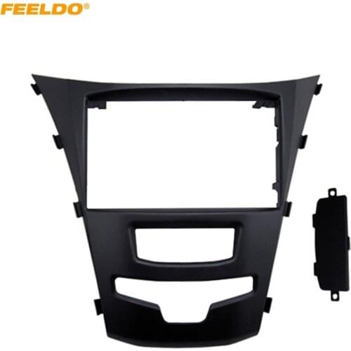 FEELDO Car CD/DVD Radio Fascia for Ssangyong Korando Actyon 2014 Stereo Frame Panel Dash Mount Kit Adapter Trim Facia #5244