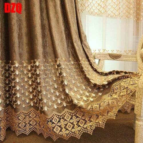 Custom Northern Europe Flannel Embossed Embroidered Blackout Curtains Tulle for Living Room Dining Bedroom Luxury Curtains