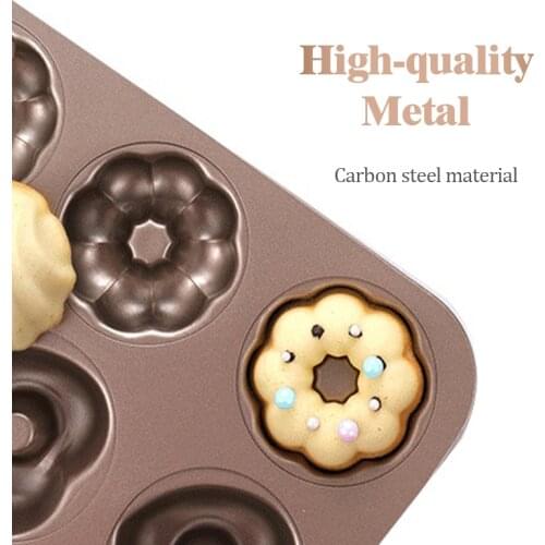 Cake Mold Baking Tools Non-stick Mold Biscuit Donut Golden Baking Pan Round Windmill Pumpkin 6 Grid Baking Cookies Mould Oven