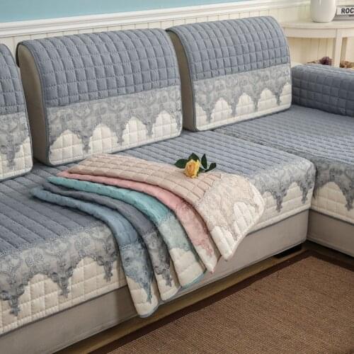 Cotton Sofa Covers For Living Room Lace Sectional Slipcovers Anti-slip Corner Sofa Cover Four Seasons Slip Covers Sofa Protector