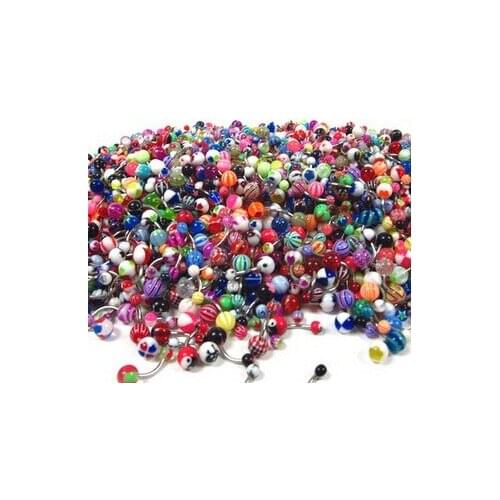 UV Belly Button Ring Fashion Women Body Belly Bar Piercing Navel Jewellry 14G 316L Surgical Steel Bar 30pcs/lot