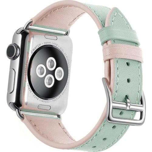 Leather Wristband For Apple Watch 5 Iwatch1/2/3/4 Universal Two Color Leather Headband Wristband