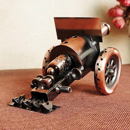 Mini Cannon Model Retro Mental Steel Bronze Crafts Decoration EL