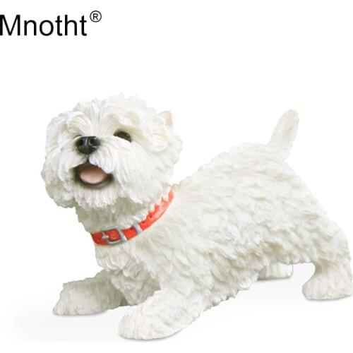 Mnotht 1/6 Britain Look Up West Highland Terrier Dog Model Dog Resin for Action Figure Collection Toy Scene Accessory m5n