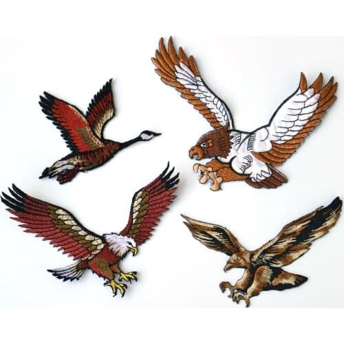 DIY Eagle embroidered Patches for Clothing iron on Embroidery parches ropa for jacket Animal ironing appliques