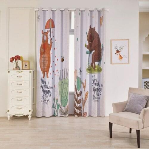 New Creative Curtain lovely Cartoon pattern 07 Has been perforated Curtain Tapestry Study Bedroom Home Decor Bedroom Kitchen