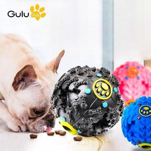 New Pet Leaking Food Ball Pet Dog Training Plastic Chew Interactive Toys Cat Play Elasticity Ball Size S/M/L