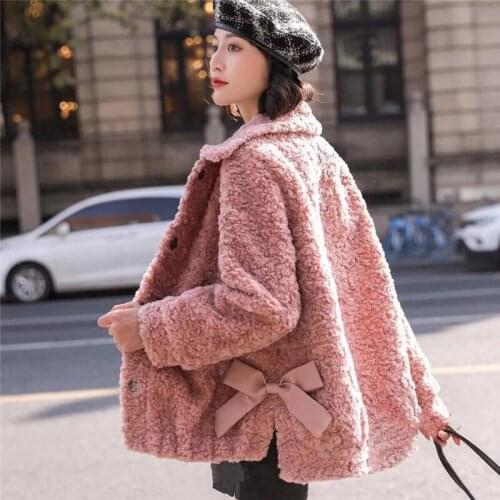 Lamb Woolen Coat Women Outwear 2021 New Autumn Winter Fur One Thickened Grain Velvet Short Cotton Coat Fashion Jacket Female