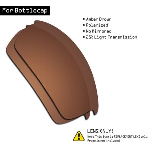SmartVLT Polarized Sunglasses Replacement Lenses for Oakley Bottlecap - Amber Brown