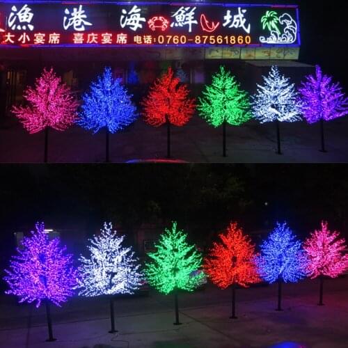 LED Cherry Blossom Tree Light Christmas String Light 1152pcs LED Bulbs 2m/6.5ft Height 110/220VAC Rainproof Outdoor Garden Decor