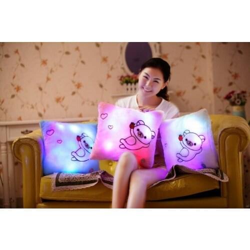 35cm cute fashion Movie "Cartoon Bear"Luminous Pillow good quality Christmas Birthday Valentines Gift sofa Decor Plush Stuffed