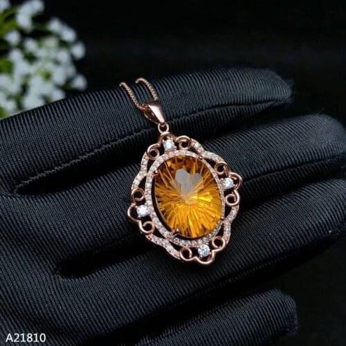 KJJEAXCMY boutique jewels 925 pure silver inlaid with natural Topaz fireworks, female tassels, small pendants + necklace can be