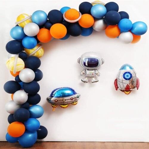 Outer Space Universe balloons Birthday Party Decoration Astronaut Rocket Ship Planet Foil Balloons Galaxy Solar System Theme Par