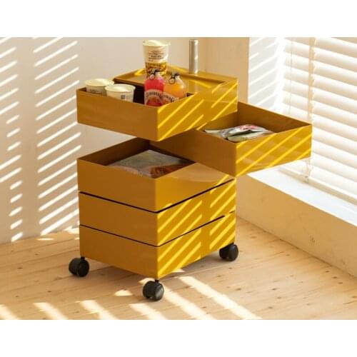 Rotary storage cabinet, movable bedside cabinet, side cabinet, simple Nordic storage cabinet, net red cosmetics storage cabinet