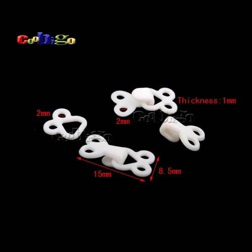 50pcs Plastic Size 15x8.5mm White Adjust Hook And Eye Clasp Buckle For Trousers Skirts Bras Sewing Accessories #FLC283-11W