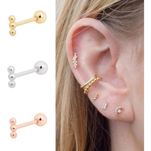 CANNER 100% Authentic 925 Sterling Silver Stud Earrings For Women Pierced Earring oorbellen voor vrouwen Couple Gift kolczyki