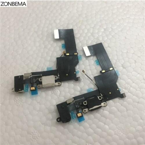 ZONBEMA 20pcs/lot NEW Charger Charging Port Dock USB Connector Flex Cable For iPhone SE 5SE Headphone Audio Jack Ribbon