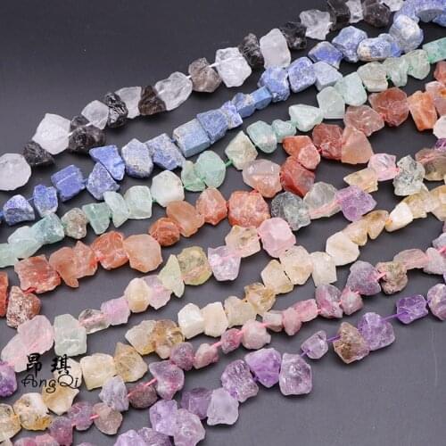 Natural Irregular Freeform Raw Stone Rough Lapis lazuli Amethysts 10-15mm Mineral Tea Crystal Beads Diy Jewelry Making Side Hole