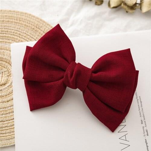 2020 Japanese and Korean version of spring side clip handmade knotted bow hairpin girl fabric hair simple jewelry