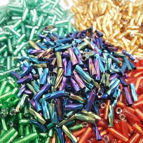 300pcs/Bag 2x6mm Twist Bugles Loose Glass Seed Spacer Tube Leptospira Beads Brcelet Bracelet Necklace Beads Accessoriesn 10g