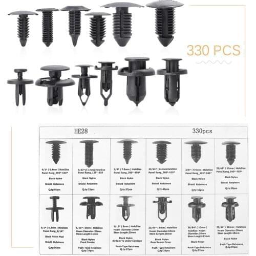 330pcs Auto Car Body Push Pin Rivet Fastener Trim Clip Assortment Kit 12 Sizes