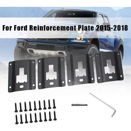 4Pcs Truck Bed Tie Down Panel Bracket Plate Rear Cargo Load Hook Reinforcement Panel For Ford F150 F250 F350 Raptor