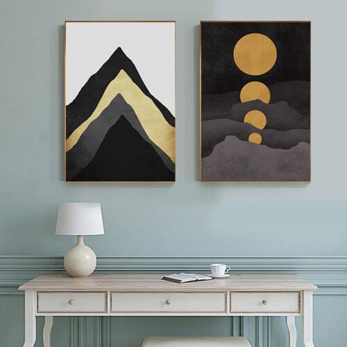 Abstract Moon In Valley Night Canvas Painting Modern Poster N Print Living Room Bedroom Fashion Wall Art Picture Tableau Salon