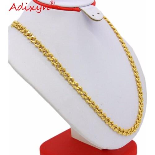 Adixyn Male Chain Necklace Trendy Jewelry Wholesale 9MM Gold Color Italian Link Chain Necklace Men Gifts N05071