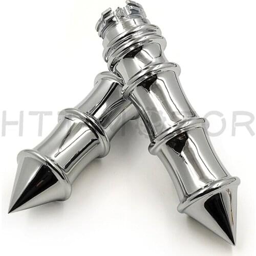 Aftermarket free shipping motorcycle parts Chrome Skeleton Spike 22mm 7/8" Hand Grips For Suzuki GSXR 600 750 1000 Hayabusa ZX10