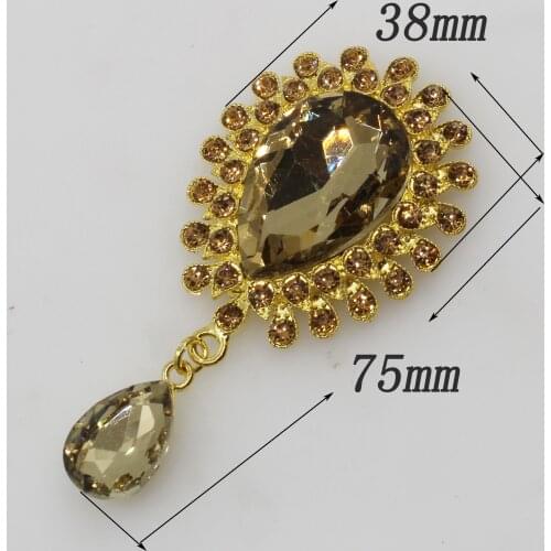 Women clothing accessories, rhinestones, crystal wedding party decoration flatback champagne brooch, bridal fashion jewelry