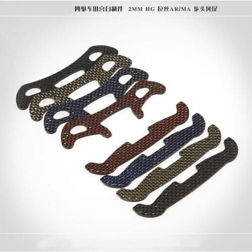Free Shipping 2mm Head Leading Pteris Carbon fiber plate spare parts for AR/MA Chassis of Tamiya mini 4WD RC Car model