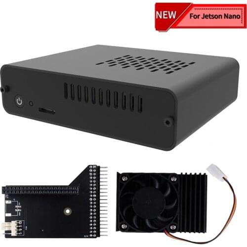 DeskPi Aluminum Alloy Case for Jetson Nano AI Development Kit Cooler with PWM Fan NUC Style Case Leads Out Design No Mess Cable