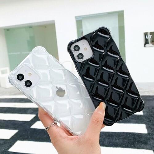 Candy Solid Color Geometric Phone Case For iPhone 11 12 Pro Max 11Pro SE 2020 7 8 Plus XS Max X XR Cute Silicone Soft Back Cover