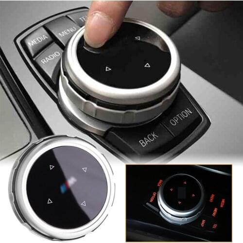 Black Silver Modified Center Console Multimedia Control Knob Trims Cover Decoration for BMW F10 F20 F30 iDrive