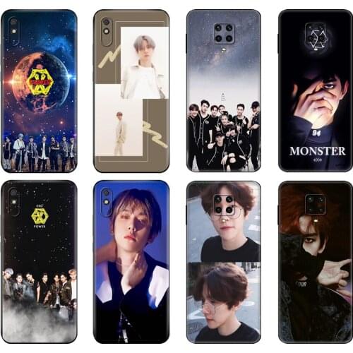 Black tpu Case For Xiaomi Redmi 7A 8 8A 9 9A 9C Case Redmi Note 8T 8 Pro T Note 9 9S 9 Pro Case EXO baekhyun