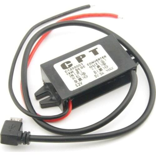 DC-DC Converter 12V to 5V 3A Step Down Power Supply Module Micro USB Converter High Quality