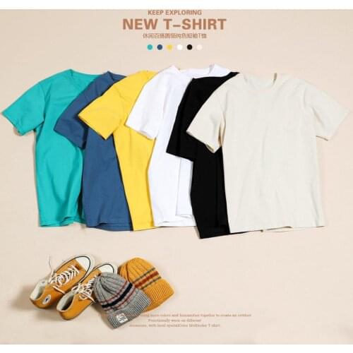 SIMWOOD 2021 Summer New 100% Cotton White Solid T Shirt Men Causal O-neck Basic T-shirt Male High Quality Classical Tops 190449