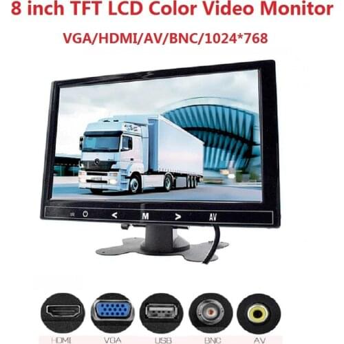 HD 1024*768 4:3 8 Computer & TV Display CCTV Security Surveillance Screen hdmi LCD monitors with HDMI / VGA / Video / Audio