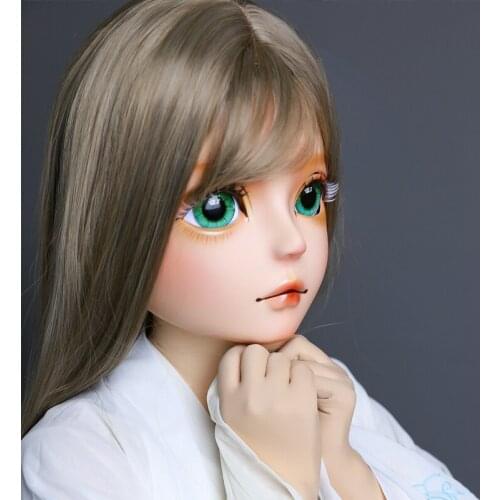 HD01) HIDOLLS Quality Handmade Female Girl Resin Half Head Cosplay Japanese Role Play BJD Kigurumi Mask Crossdresser Doll Mask