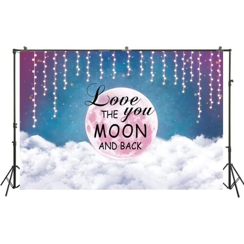 HUAYI Photography Backdrop Birthday Party Desserts Cake Table Decor Photo Background Moon Clouds Sky Baby Shower BackdropW-3368