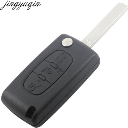 Jingyuqin 10X VA2 Remote Key Shell Case For Peugeot Partner 306 407 Citroen C6 C8 C2 C4 Hatch Coupe Berlingo Headlight 3 Button