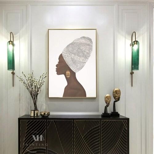 Modern Simple Figure Canvas Painting Abstract African Women Wall Art Poster For Living Room Wall Decorative Pictures Home Decor
